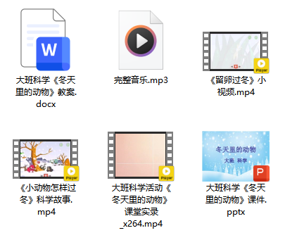 大班科学《冬天里的动物》