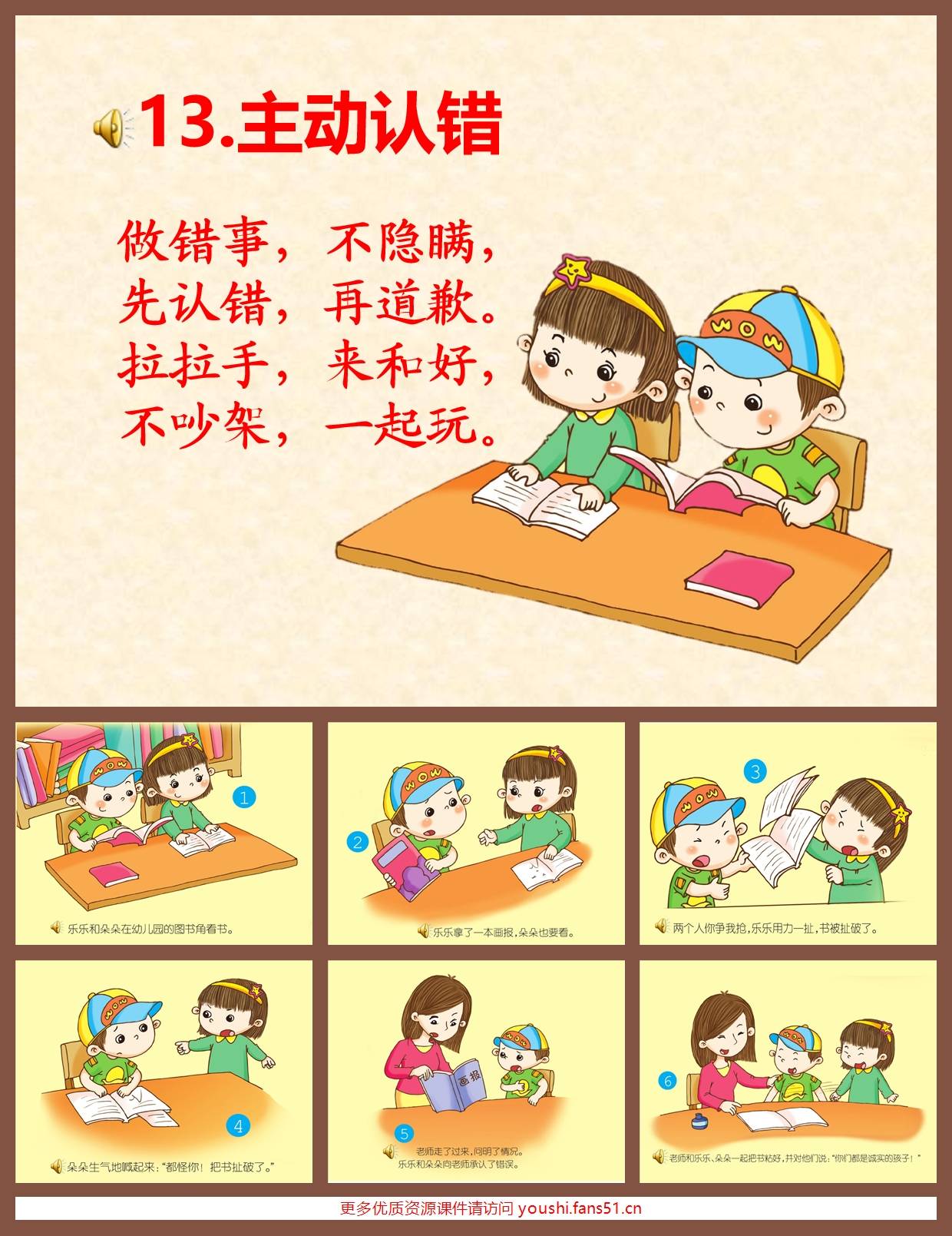 02礼仪小天使《23主动认错+主动道歉+接受批评》