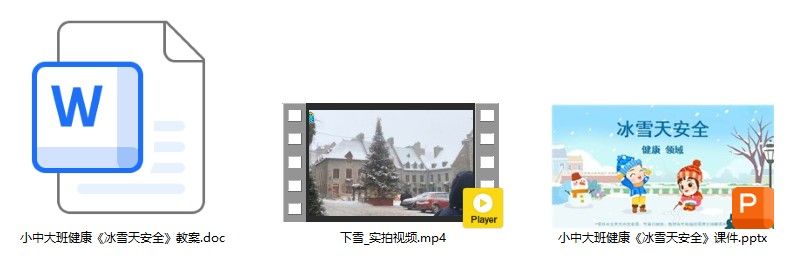 小中大班健康《冰雪天安全》
